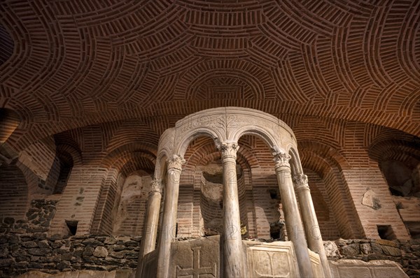 Interior view of the crypt, remains of the Roman baths, Hagios Demetrios church, also known as
