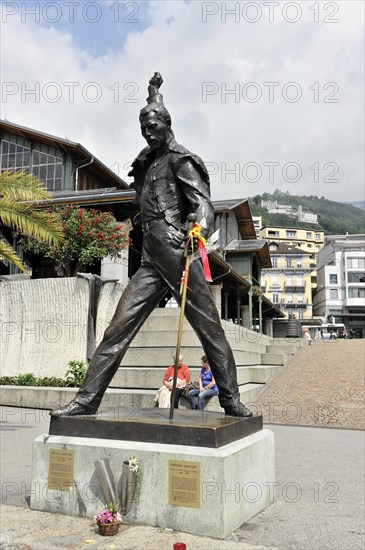 Memorial to Freddie Mercury, 1946, 1991, on the Quai de la Rouvenaz, Montreux, Canton of Vaud,