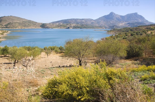 Embalse de Zahara reservoir Sierra de Grazalema, Cadiz Province, Andalusia, Zahara de la Sierra,