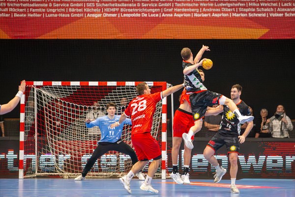 18.02.2024, 2nd HBL, German Handball League, matchday 21) : Game scene Eulen Ludwigshafen against