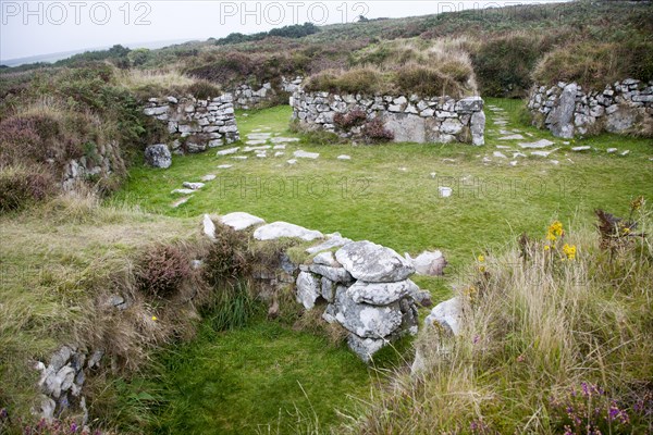 Chysauster Ancient Village is a late Iron Age and Romano-British village of courtyard houses in