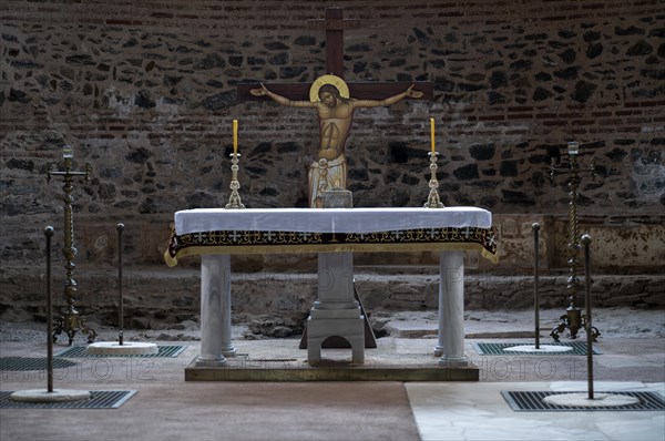 Interior view of Rotonda, Rotunda of Galerius, Roman round temple, altar, Thessaloniki, Macedonia,