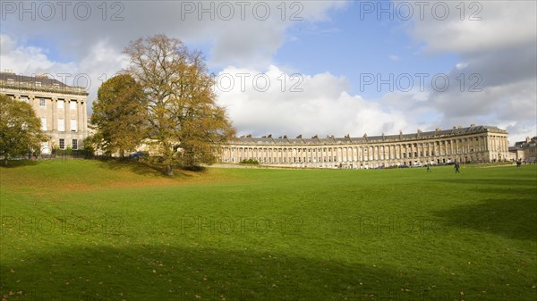 Autumn tree colours at The Royal Crescent, architect John Wood the Younger built between 1767 and