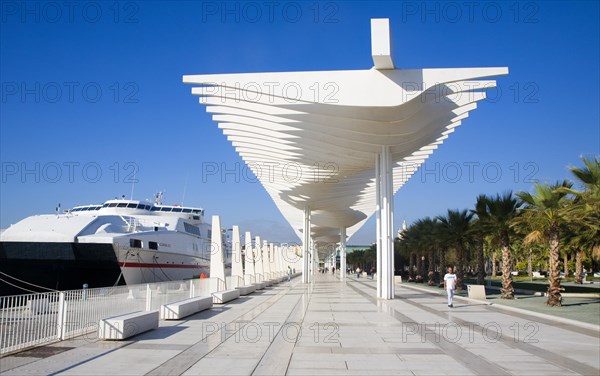 Quay two El Palmeral de las Sorpresas port development of the modern new cruise terminal, Malaga,