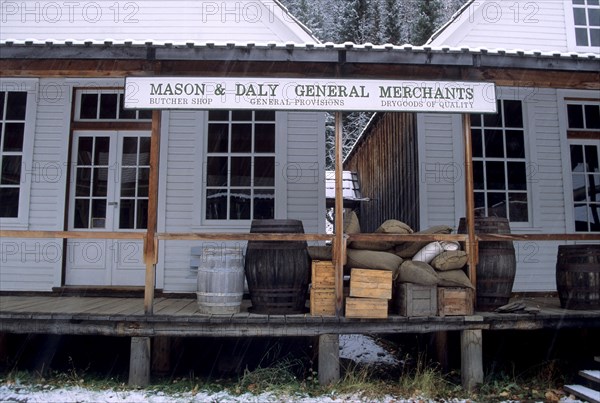 Barkerville, Gold Rush Historic Town and Park in winter, ghost town, British Columbia, Canada,