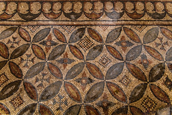 Floor mosaic, Baptistery of San Giovanni Battista next to Basilica di Santa Eufemia, Citta vecchia,