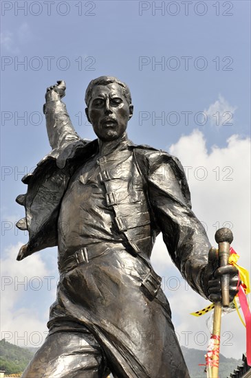 Memorial to Freddie Mercury, 1946, 1991, on the Quai de la Rouvenaz, Montreux, Canton of Vaud,