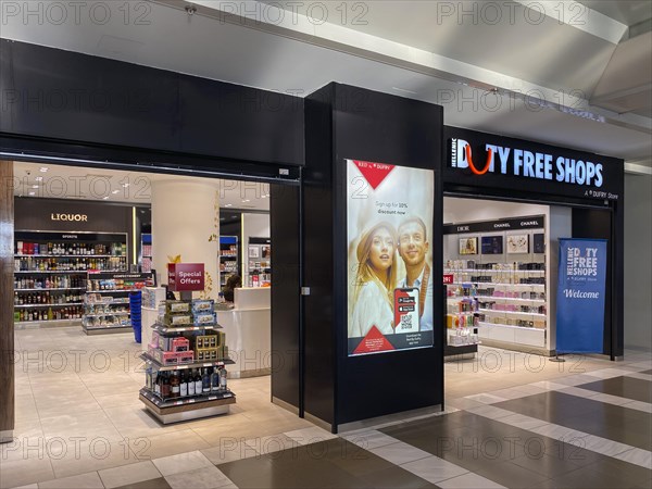 Interior view of duty-free shops, Makedonia Airport, Thessaloniki Airport, Macedonia, Greece,