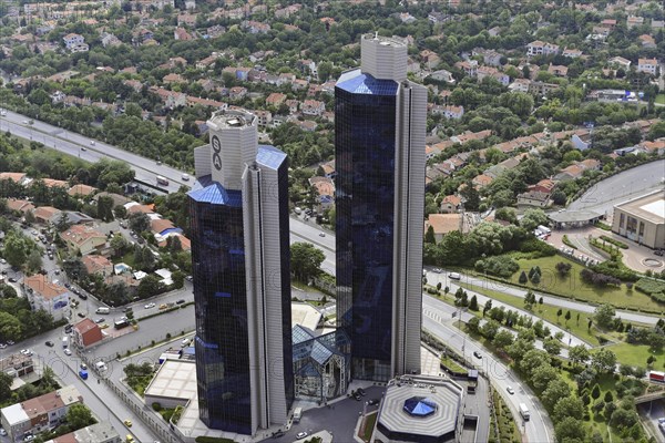 View from Istanbul Sapphire to towers of Sabanci Centre, Besiktas, European part of Istanbul,
