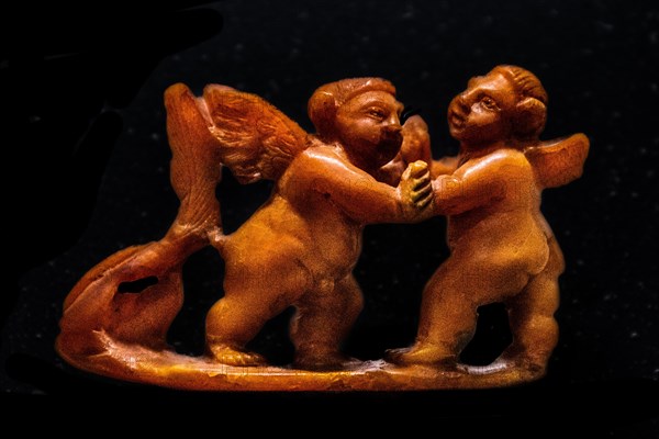Grave goods with amber statue of Eros and Anteros, 1st century National Archaeological Museum,