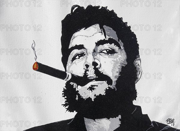 Che Guevara, painting, souvenir, Vinales, Valle de Vinales, Pinar del Rio province, Cuba, Greater