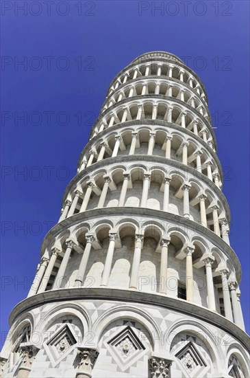 Detail, Leaning Tower of Pisa, Torre Pendente, UNESCO World Heritage Site, Pisa, Tuscany, Italy,