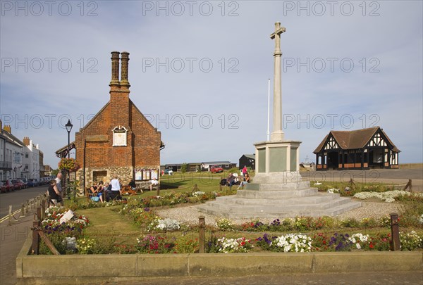 War memorial and the Moot Hall is an early sixteenth century building originally with small shops