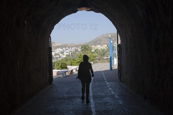 Walkway in former railway tunnels between La Cala del Moral and Rincon de la Victoria, Malaga