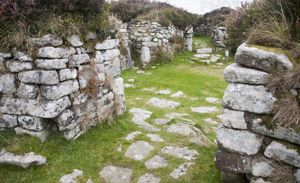 Chysauster Ancient Village is a late Iron Age and Romano-British village of courtyard houses in