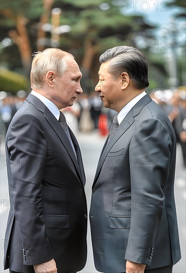 President of the Russian Federation Vladimir Vladimirovich Putin stands in front of the General
