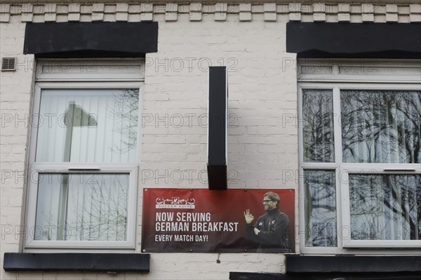 A hotel in the immediate vicinity of Liverpool FC's football stadium advertises with a picture of