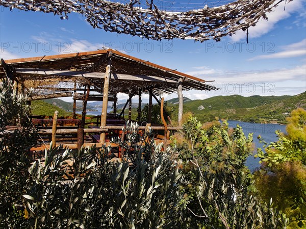 Ledi's Place, restaurant, hostel and camp, overlooking the Koman reservoir in the wilderness of the