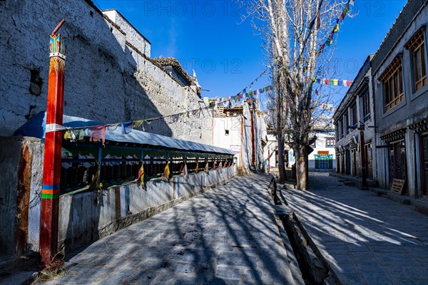 The walled historic centre, Lo Manthang, Kingdom of Mustang, Nepal, Asia