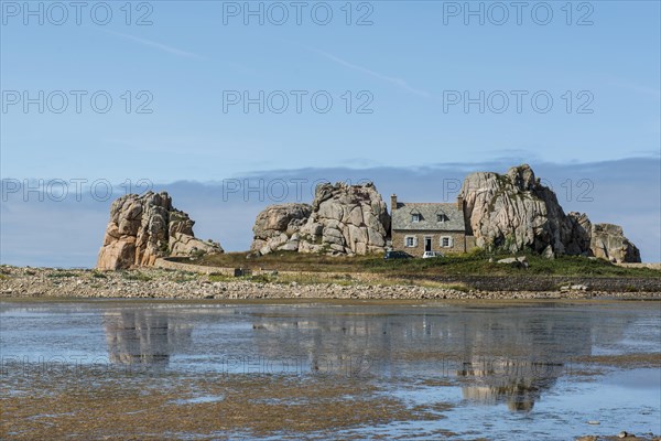 House between rocks, Castel Meur, La Gouffre, Plougrescant, Cote de Granit Rose, Cotes d'Armor,