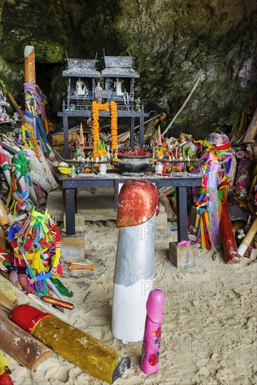 Princess cave at Phra Nang beach near Krabi, fertility, fertility temple, penis, dildo, penis