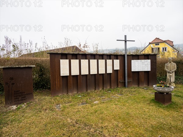 Memorial for fallen soldiers in World War I, Stubenberg am See, Eastern Styria, Styria, Austria,