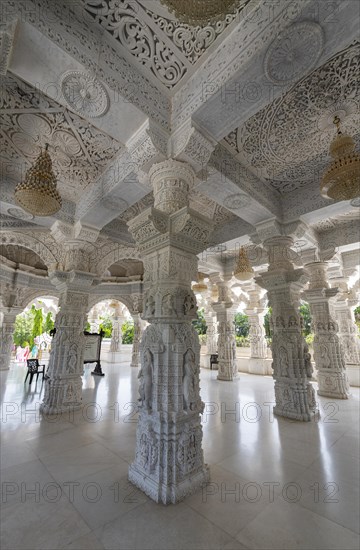 Marble build Dharamshala Manilaxmi Tirth Jain temple, Gujarat, India, Asia
