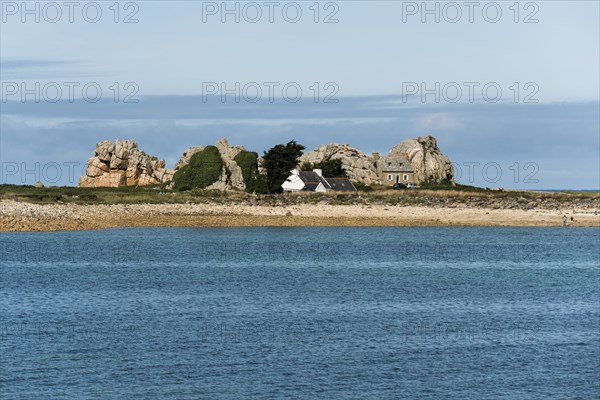 House between rocks, Castel Meur, La Gouffre, Plougrescant, Cote de Granit Rose, Cotes d'Armor,