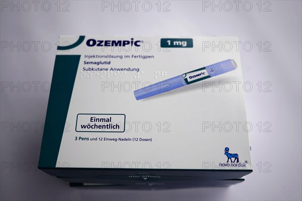 Ozempic medication packaging for subcutaneous application, for diabetes 2 patients, Stuttgart,