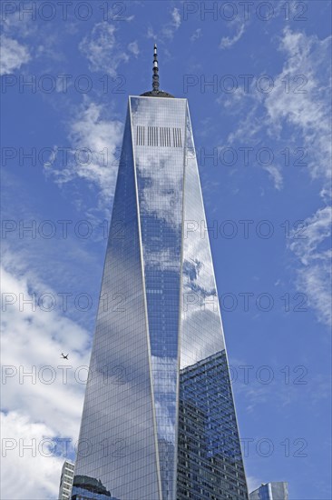 Airport approaching the skyscraper One World Trade Centre or Freedom Tower, Ground Zero, Lower