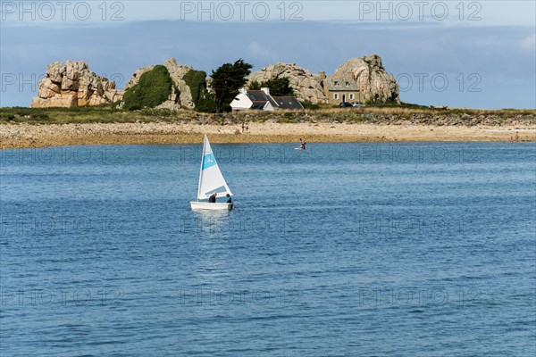 House between rocks, Castel Meur, La Gouffre, Plougrescant, Cote de Granit Rose, Cotes d'Armor,