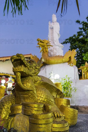 Buddhist temple, evening light, religion, Buddhism, world religion, statue, sculpture, worship,