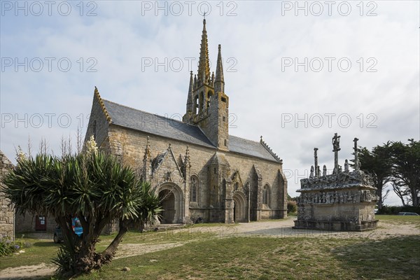 Gothic chapel with the oldest Calvary in Brittany, Notre-Dame de Tronoen, near Penmarc'h,