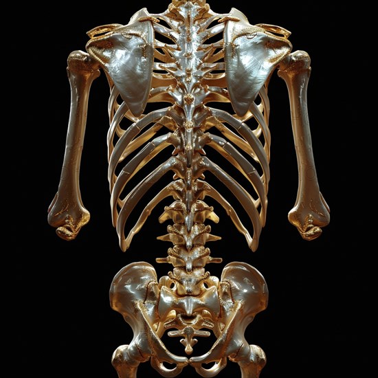 Medical illustration of a human chest with lungs, AI generated