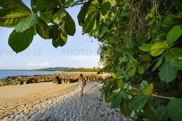 Walk at the beach landscape at Silent beach in Khao lak, beach, sandy beach, panorama, beach