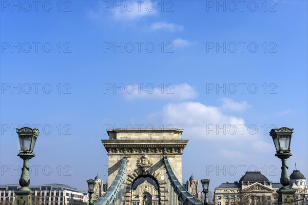 The Chain Bridge over the Danube, suspension bridge, building, politics, history, city trip, blue
