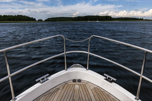 Bow of a houseboat, holiday form, boat, contemplative, calm, idyllic, traffic, boat trip, boat