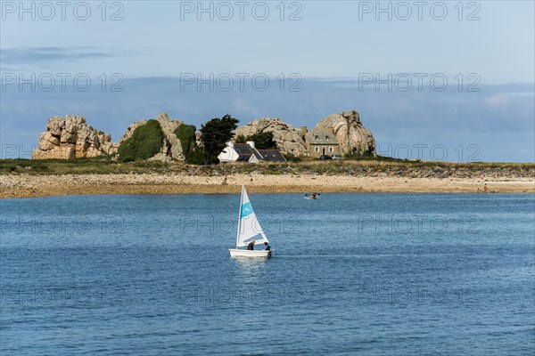 House between rocks, Castel Meur, La Gouffre, Plougrescant, Cote de Granit Rose, Cotes d'Armor,