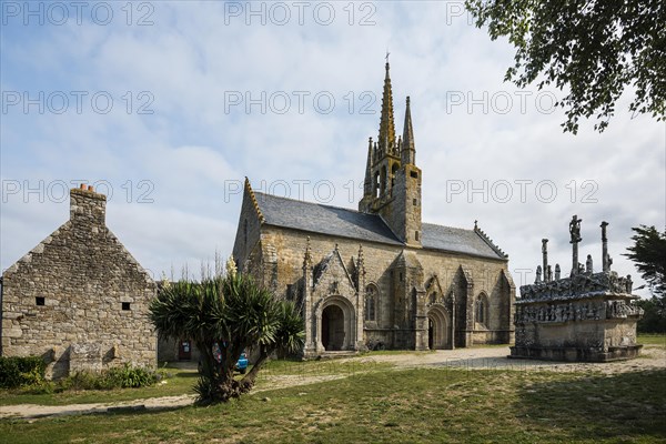 Gothic chapel with the oldest Calvary in Brittany, Notre-Dame de Tronoen, near Penmarc'h,
