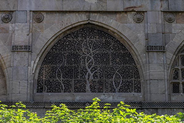 Beautiful ornamented window in the Sidi Saiyyed Mosque, Unesco site, Ahmedabad, Gujarat, India,