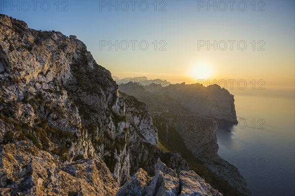 Sunset, Cape Formentor, Port de Pollenca, Serra de Tramuntana, Majorca, Balearic Islands, Spain,