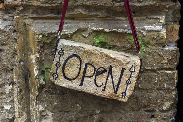 Sign at entrance, open, open, welcome, board, writing, word, shopping, business hours, opening