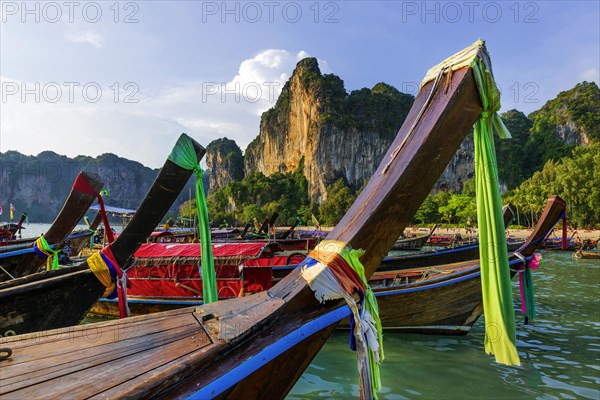 Longtail boat for transporting tourists, water taxi, taxi boat, ferry, ferry boat, fishing boat,