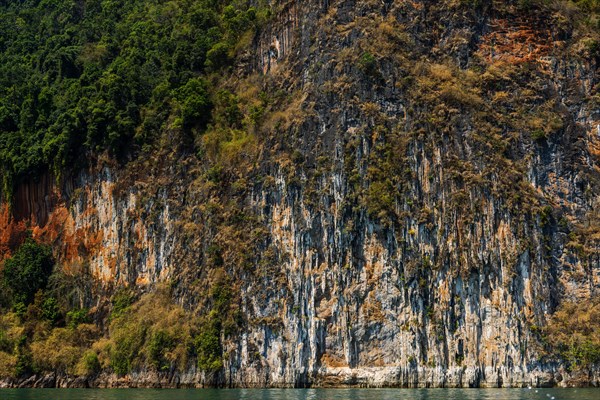 Limestone rocks in Cheow Lan Lake in Khao Sok National Park, nature, travel, holiday, lake,