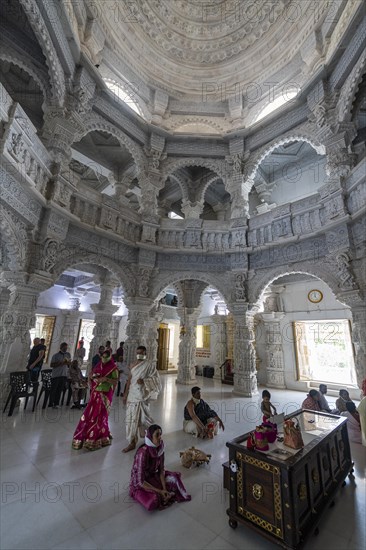 Marble build Dharamshala Manilaxmi Tirth Jain temple, Gujarat, India, Asia