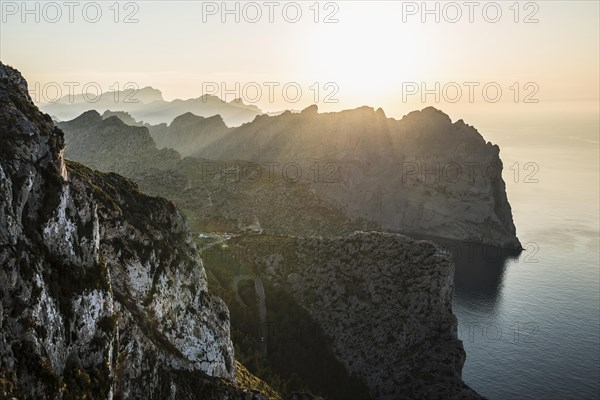 Sunset, Cape Formentor, Port de Pollenca, Serra de Tramuntana, Majorca, Balearic Islands, Spain,