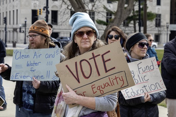 Lansing, Michigan USA, 2 March 2024, The Poor Peoples Campaign organized a march and rally at the