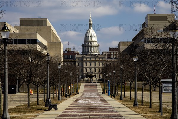Lansing, Michigan, The Frank J. Kelley Captiol Walkway, leading to the Michigan state capitol