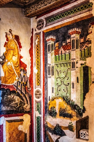 Frescoes, Museo Civico d'Arte, Palzuo Ricchieri, old town centre with magnificent aristocratic
