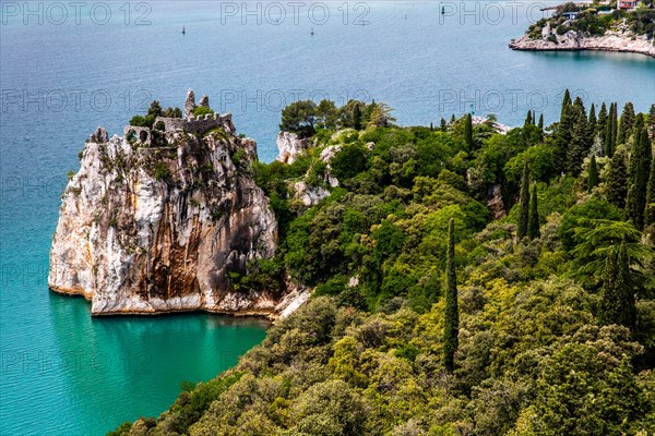 Ruins of the fortress with Dante Rock, Duino Castle, with spectacular sea view, private residence